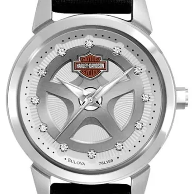 Harley Davidson 76L159 Damenuhr, Textil-Lederband