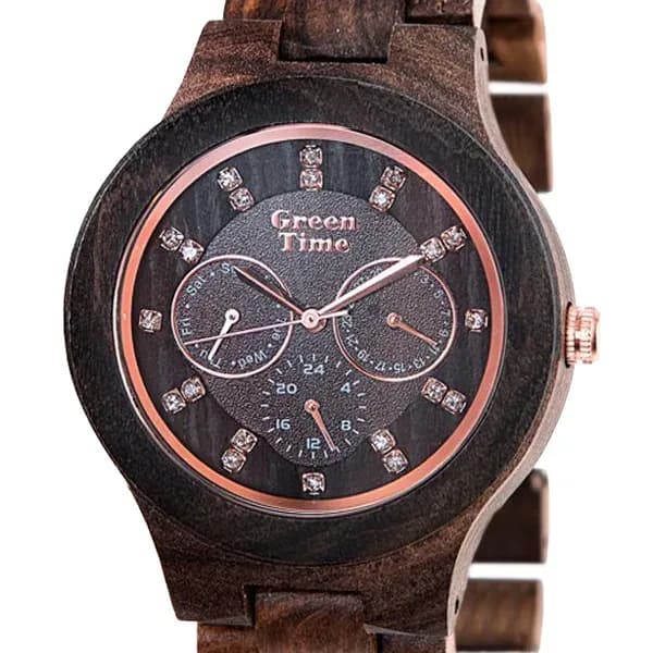 GreenTime ZW025A MULTIFUNKTION Damenuhr aus Holz