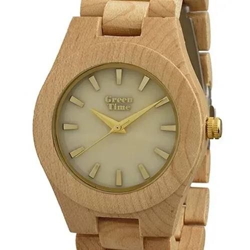 GreenTime ZW092B STONE IVORY WHITE Damenuhr aus Holz
