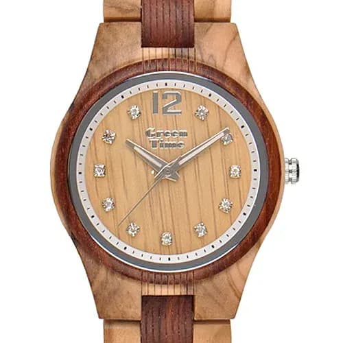 GreenTime ZW099C SINGAPORE Damenuhr aus Holz