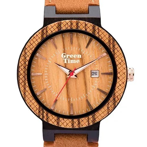 GreenTime ZW111B VEGAN FREETIME DROP Herrenuhr aus Holz